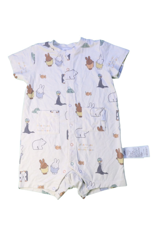 A White Short Sleeve Rompers from Gelato Pique in size 12-18M for neutral. (Front View)