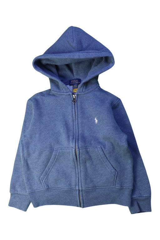 A Blue Hooded Sweatshirts from Polo Ralph Lauren in size 4T for boy. (Front View)
