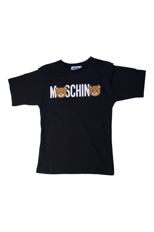 A Black Short Sleeve T Shirts from Moschino in size 5T for girl. (Front View)