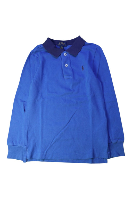 A Blue Long Sleeve Polos from Polo Ralph Lauren in size 5T for boy. (Front View)