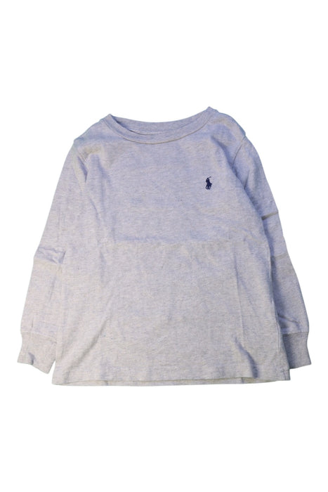 A Grey Long Sleeve T Shirts from Polo Ralph Lauren in size 5T for boy. (Front View)