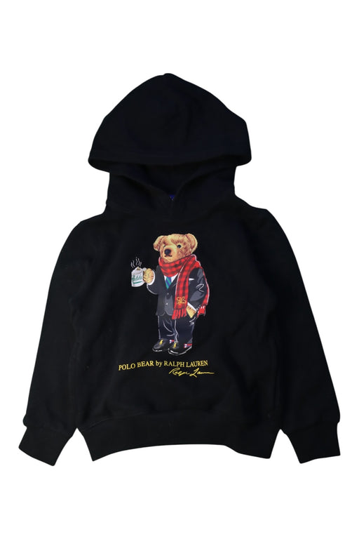 A Black Hooded Sweatshirts from Polo Ralph Lauren in size 5T for boy. (Front View)