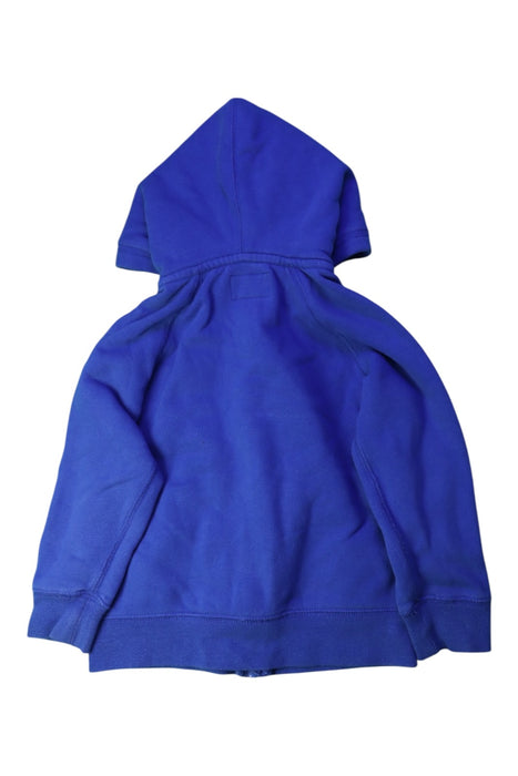 A Blue Hooded Sweatshirts from Roots in size 4T for boy. (Back View)