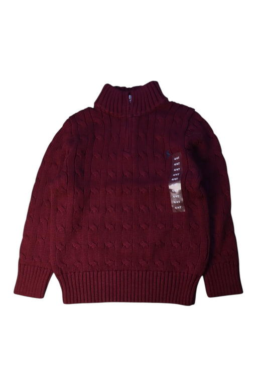 A Burgundy Knit Sweaters from Polo Ralph Lauren in size 4T for boy. (Front View)
