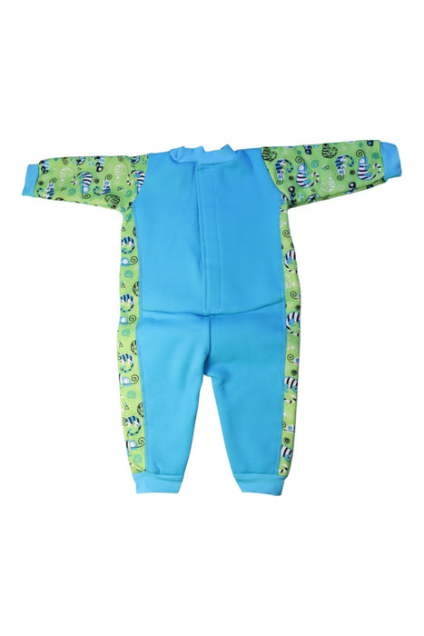 A Blue Wetsuits from Splash About in size 6-12M for boy. (Back View)