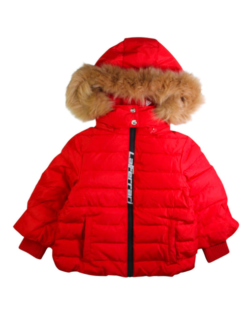 A Red Puffer/Quilted Coats & Outerwear from Ferrari in size 4T for girl. (Front View)