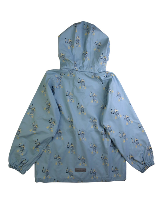 A Blue Rain Jackets from Mini A Ture in size 7Y for neutral. (Back View)