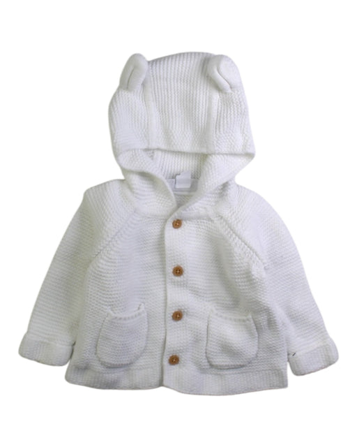 A White Cardigans from The Little White Company in size Newborn for neutral. (Front View)