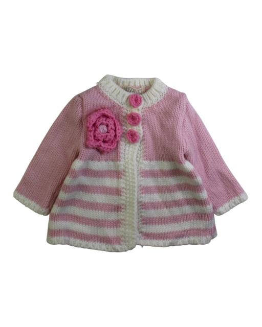 A Pink Knit Sweaters from Huggalugs in size 6-12M for girl. (Front View)