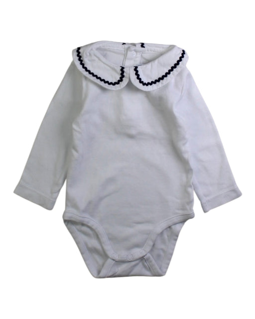 A White Long Sleeve Bodysuits from Jacadi in size 3-6M for girl. (Front View)