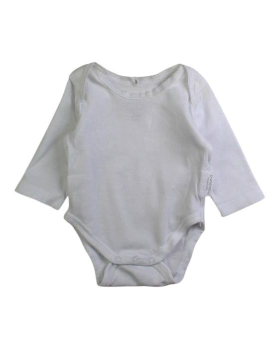 A White Long Sleeve Bodysuits from purebaby in size Newborn for neutral. (Front View)
