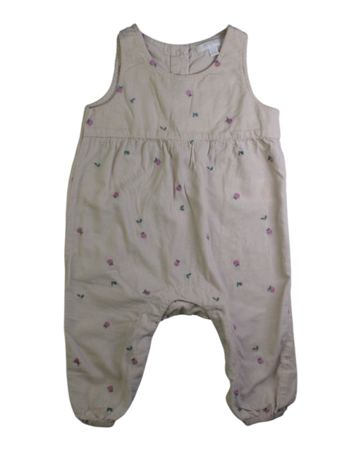 A Beige Long Overalls from purebaby in size 6-12M for girl. (Front View)