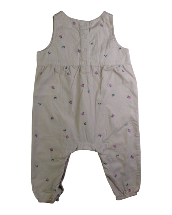 A Beige Long Overalls from purebaby in size 6-12M for girl. (Back View)