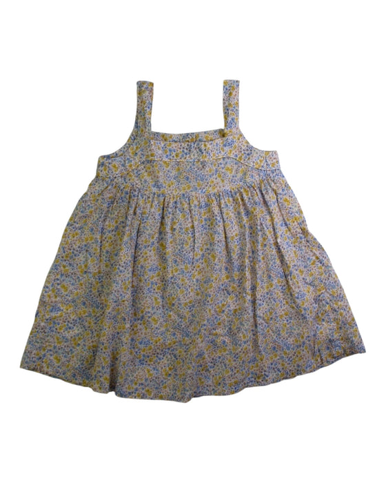 A Blue Sleeveless Dresses from Cyrillus in size 6-12M for girl. (Back View)