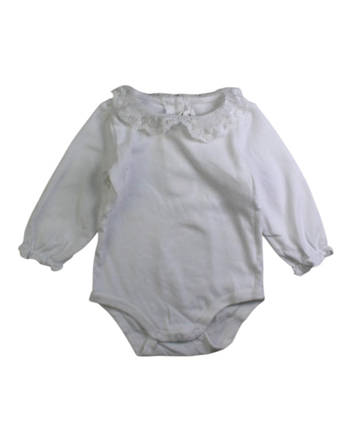 A White Long Sleeve Bodysuits from Bébé by Minihaha in size 6-12M for girl. (Front View)