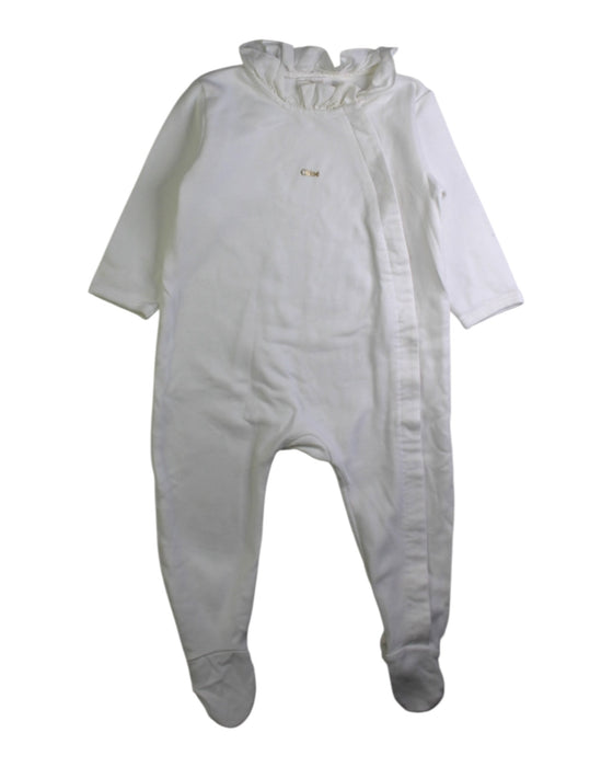 A White Onesies from Chloe in size 6-12M for girl. (Front View)