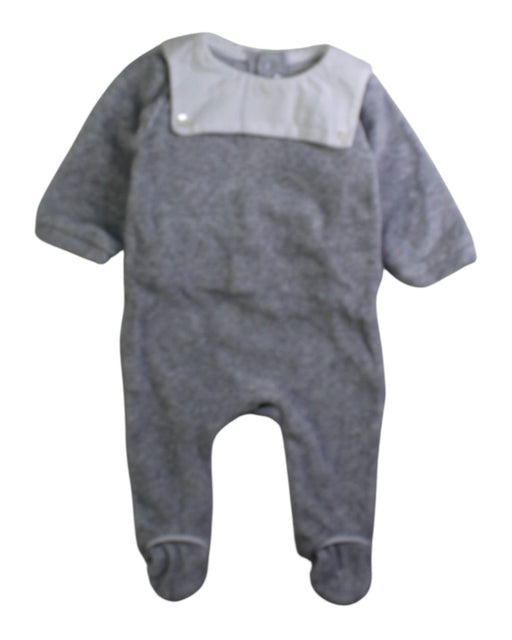 A Grey Long Sleeve Rompers from Jacadi in size Newborn for boy. (Front View)