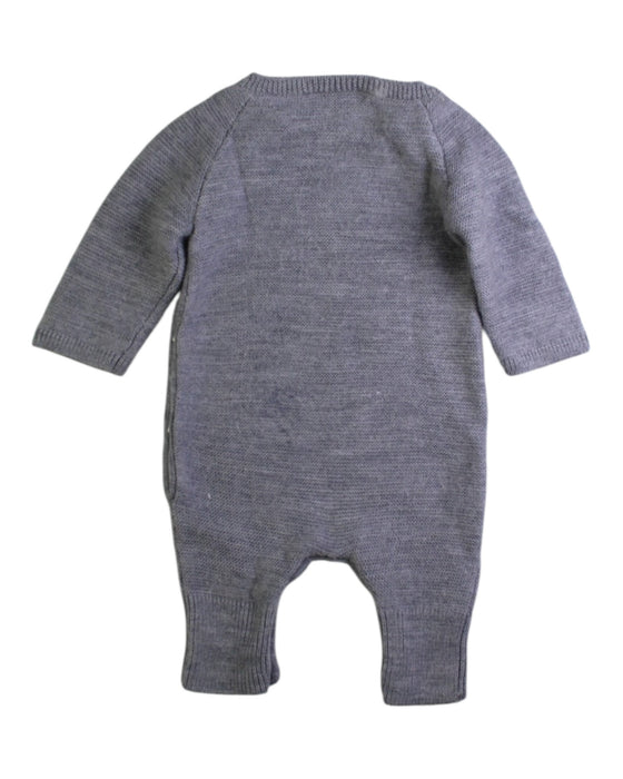 A Grey Long Sleeve Rompers from Jacadi in size Newborn for boy. (Back View)