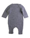 A Grey Long Sleeve Rompers from Jacadi in size Newborn for boy. (Back View)