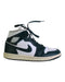A Black Sneakers from Air Jordan in size 12Y for maternity. (Front View)