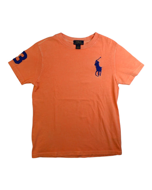 A Orange Short Sleeve T Shirts from Polo Ralph Lauren in size 7Y for boy. (Front View)