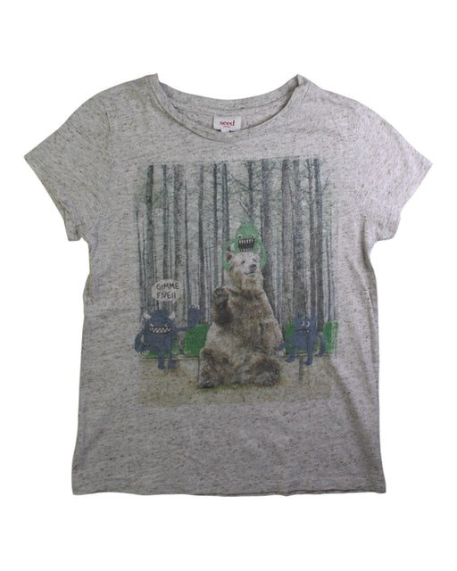 A Grey Short Sleeve T Shirts from Seed in size 7Y for boy. (Front View)
