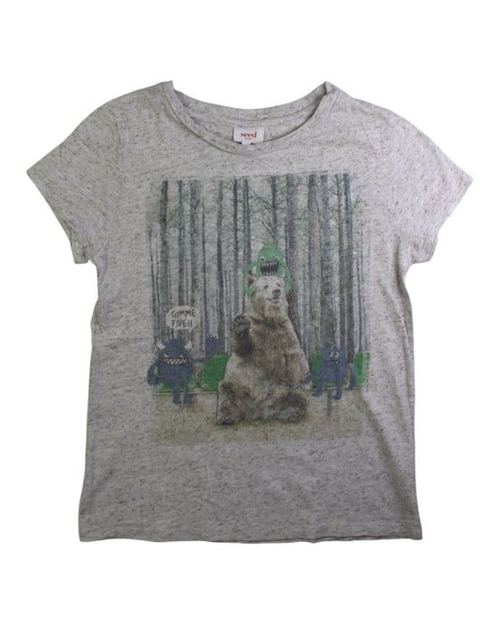 A Grey Short Sleeve T Shirts from Seed in size 7Y for boy. (Front View)