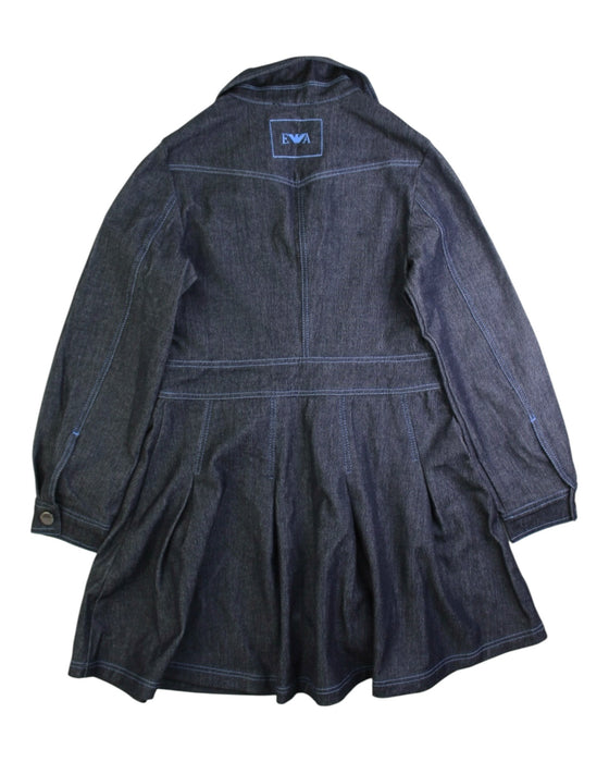 A Blue Long Sleeve Dresses from Emporio Armani in size 7Y for girl. (Back View)