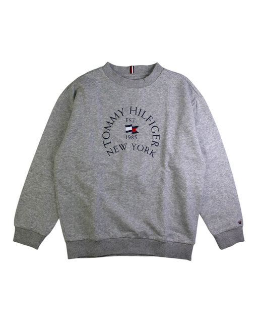 A Grey Crewneck Sweatshirts from Tommy Hilfiger in size 7Y for boy. (Front View)