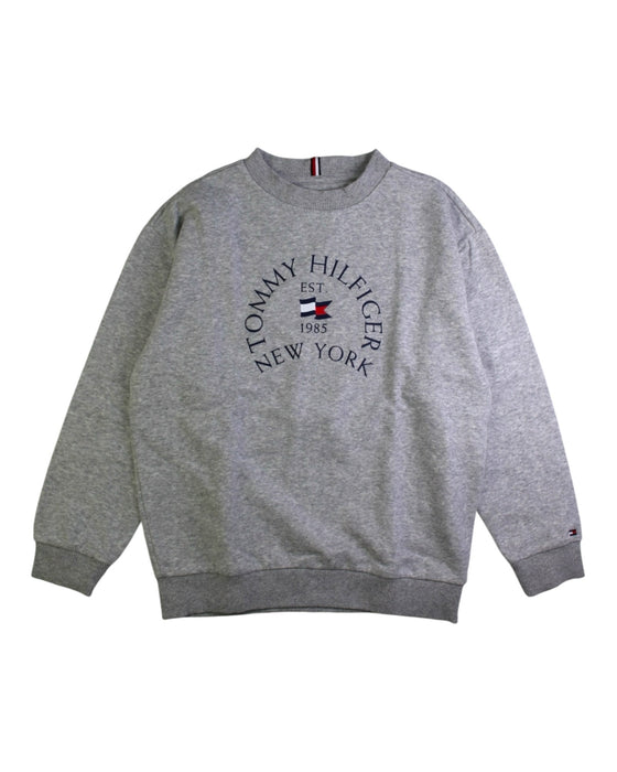 A Grey Crewneck Sweatshirts from Tommy Hilfiger in size 7Y for boy. (Front View)