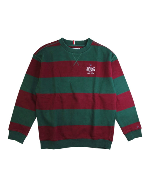 A Red Crewneck Sweatshirts from Tommy Hilfiger in size 7Y for boy. (Front View)