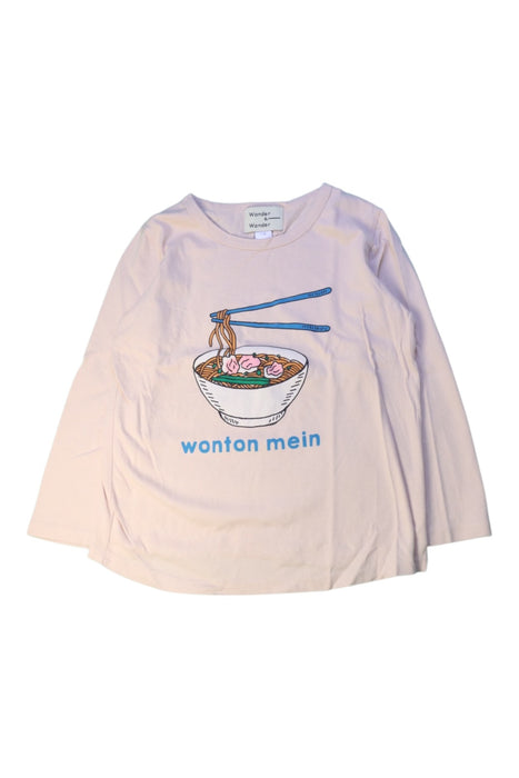 A Beige Long Sleeve T Shirts from Wander & Wonder in size 7Y for girl. (Front View)