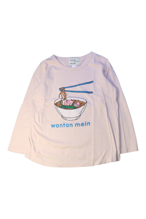 A Beige Long Sleeve T Shirts from Wander & Wonder in size 7Y for girl. (Front View)