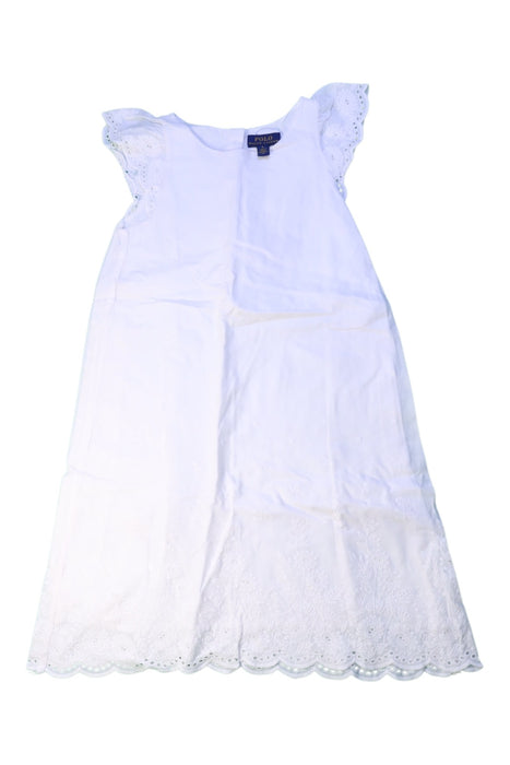 A White Sleeveless Dresses from Polo Ralph Lauren in size 6T for girl. (Front View)