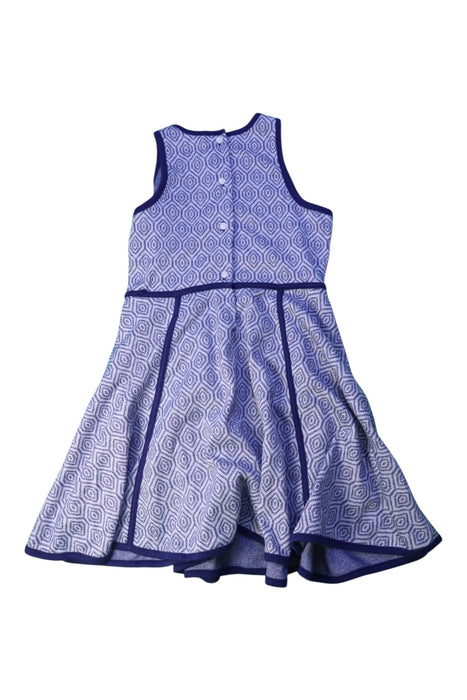 A Blue Sleeveless Dresses from Janie & Jack in size 7Y for girl. (Back View)