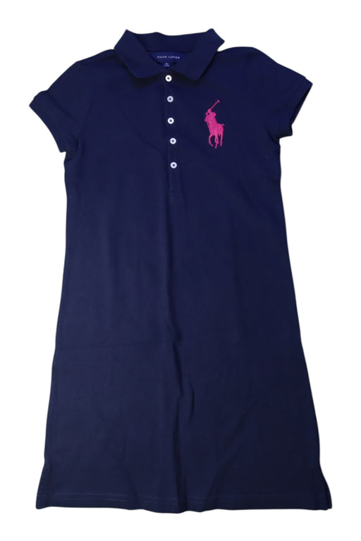 A Navy Short Sleeve Dresses from Ralph Lauren in size 8Y for girl. (Front View)