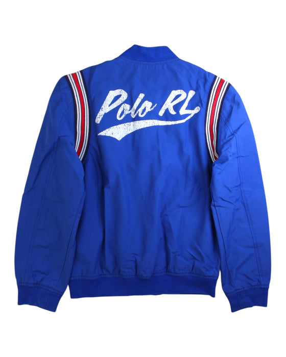 A Blue Lightweight Jackets from Polo Ralph Lauren in size 8Y for boy. (Back View)