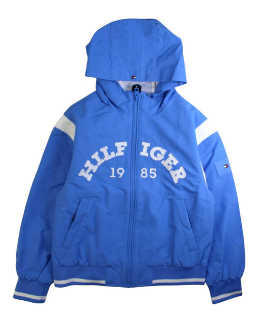 A Blue Rain Jackets from Tommy Hilfiger in size 8Y for boy. (Front View)