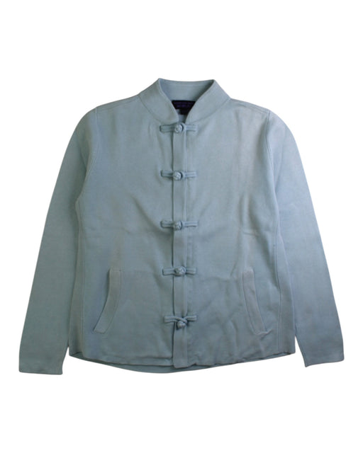 A Blue Lightweight Jackets from Shanghai Tang in size 6T for boy. (Front View)
