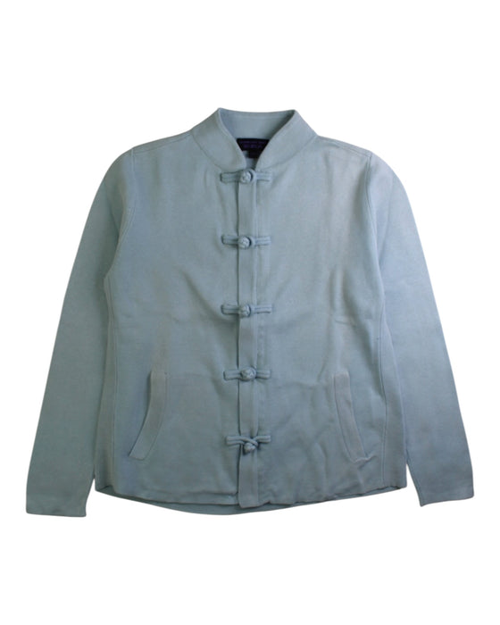 A Blue Lightweight Jackets from Shanghai Tang in size 6T for boy. (Front View)