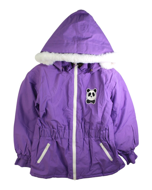 A Purple Puffer/Quilted Jackets from Mini Rodini in size 7Y for girl. (Front View)