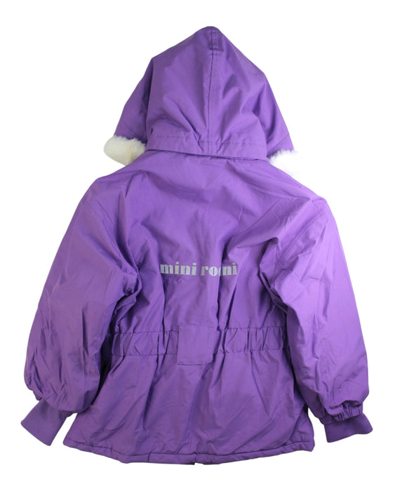 A Purple Puffer/Quilted Jackets from Mini Rodini in size 7Y for girl. (Back View)
