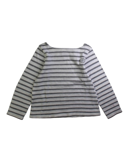 A Black Long Sleeve Tops from Petit Bateau in size 6T for girl. (Front View)