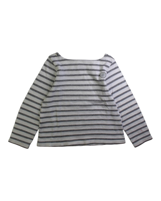 A Black Long Sleeve Tops from Petit Bateau in size 6T for girl. (Front View)