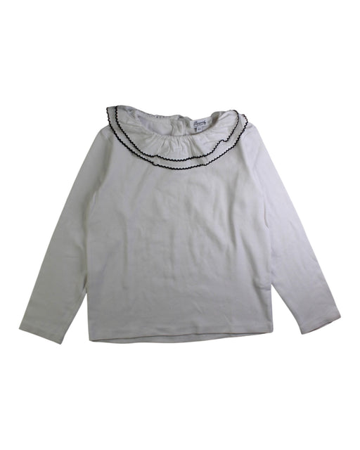 A White Long Sleeve Tops from Bonpoint in size 6T for girl. (Front View)