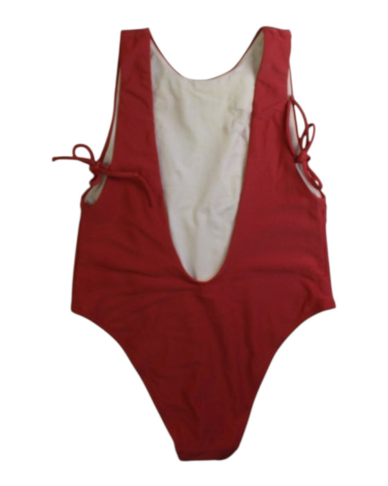A Red Swimsuits from Latitid in size 8Y for girl. (Back View)
