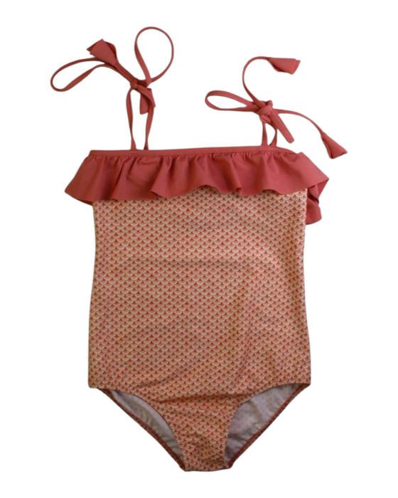 A Peach Swimsuits from Folpetto in size 7Y for girl. (Front View)