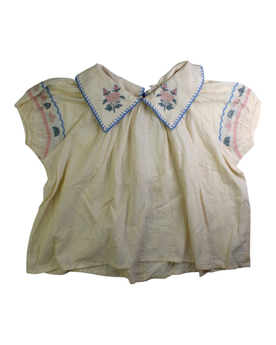 A Beige Short Sleeve Tops from Apolina in size 9Y for girl. (Front View)