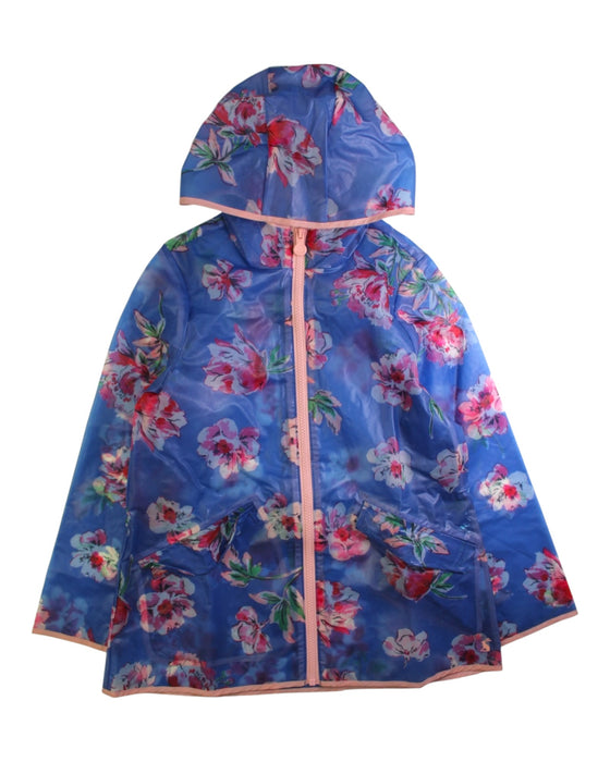 A Blue Rain Jackets from Joules in size 9Y for girl. (Front View)