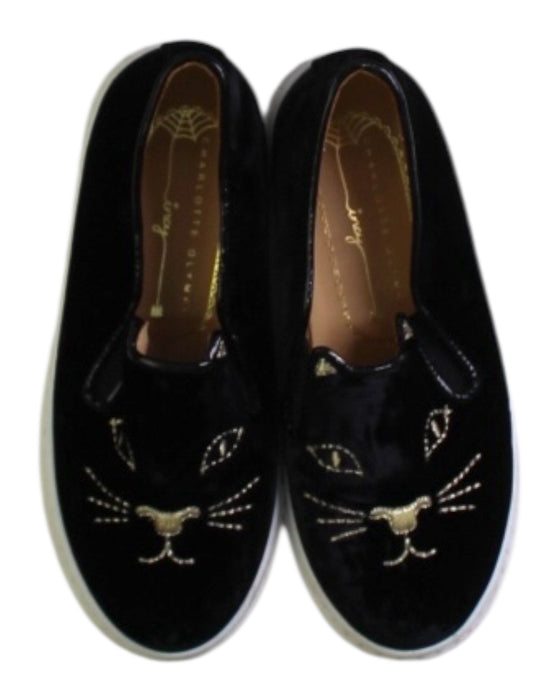 A Black Slip Ons from Charlotte Olympia in size 6T for girl. (Back View)